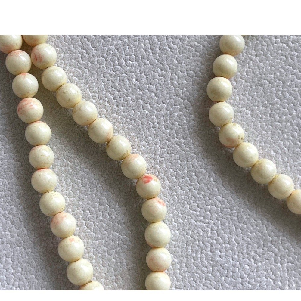 VTG Natural Angel Skin Coral Necklace Continuous Strand 64" Pink White Coral 77g - Picture 4 of 5